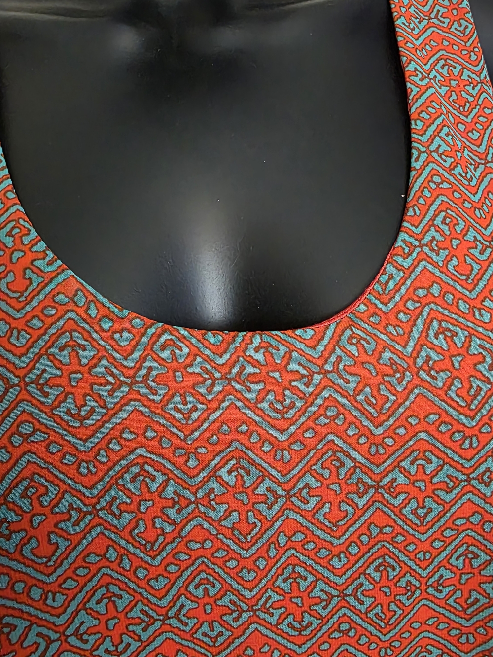 Swell Orange and Teal Geometric Midi Dress